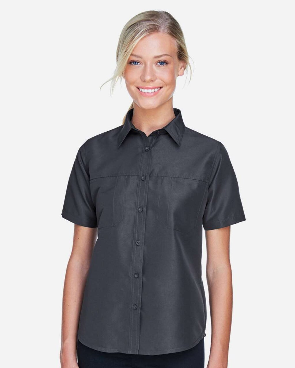 Harriton® Women’s Performance Staff Shirt Short Sleeve with Back Vent System